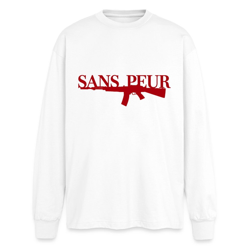 Oversized Long Sleeve Red - white